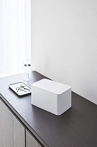 山崎実業(Yamazaki) マスクケース ホワイト 約W19XD12XH10.5cm スマート マスクストッカー マスク 収納 大きな取り出し口 4282